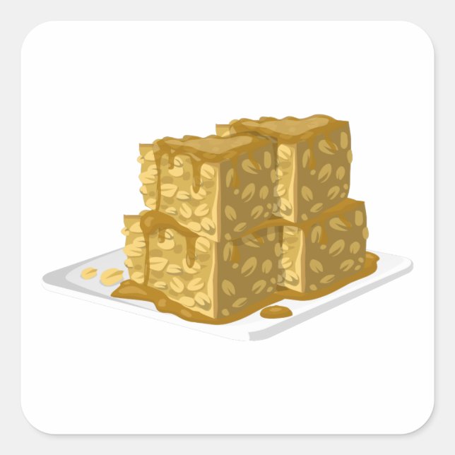 Adesivo Quadrado Bagaço de aveia de Comida (Frente)