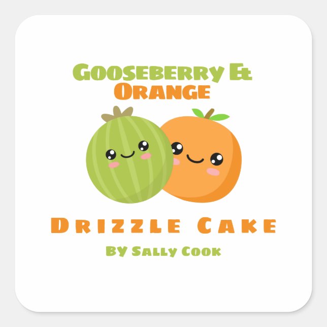 Adesivo Quadrado Bagaço de groselha e baga de laranja (Frente)