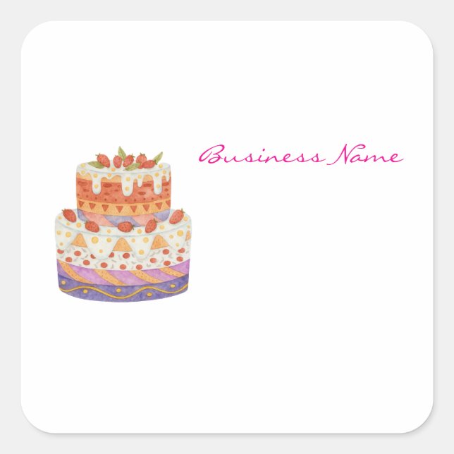 Adesivo Quadrado Bagaço de morango de dois níveis (Frente)