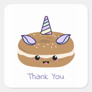 Adesivo Quadrado Bagel Unicorn Bagel Buddies