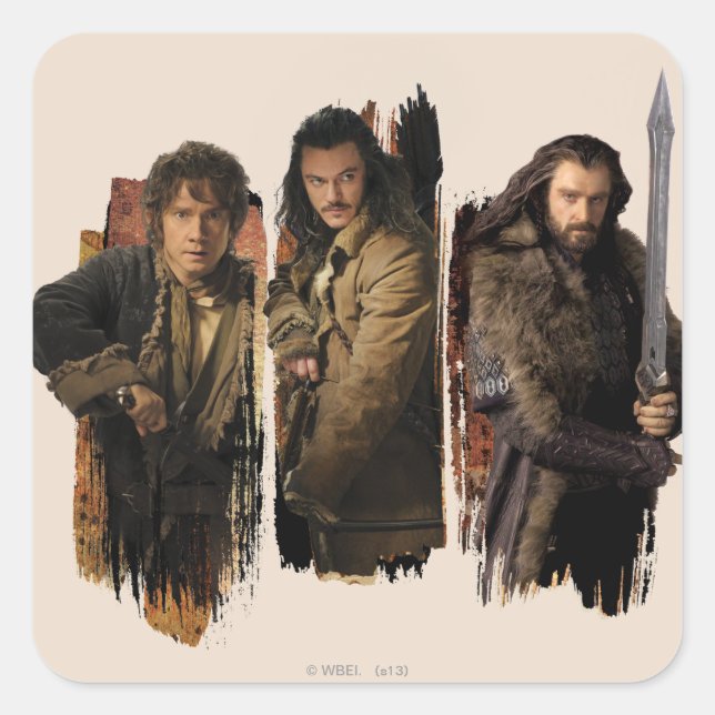 ADESIVO QUADRADO BAGGINS™, BARD BOWMAN™, & THORIN OAKENSHIELD™ (Frente)