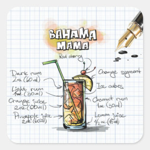 Adesivo Quadrado Bahama Mama