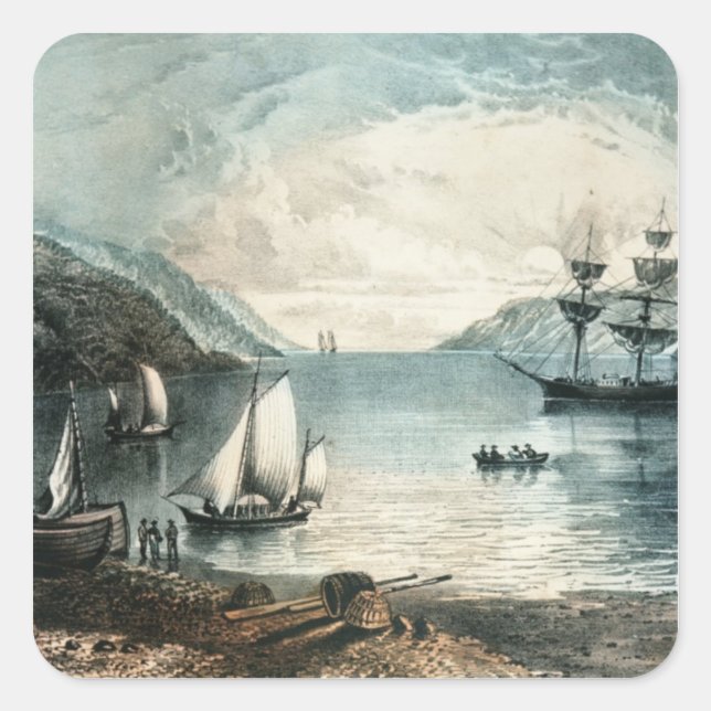 Adesivo Quadrado Baía de Annapolis, c.1880 (Frente)