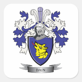 Adesivo Quadrado Bain Family Crest Casaco de Braços