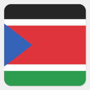 Adesivo Quadrado Baixo custo! Bandeira do Sudão do Sul