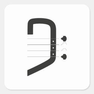 Adesivo Quadrado baixo de logotipo clave e guitarra