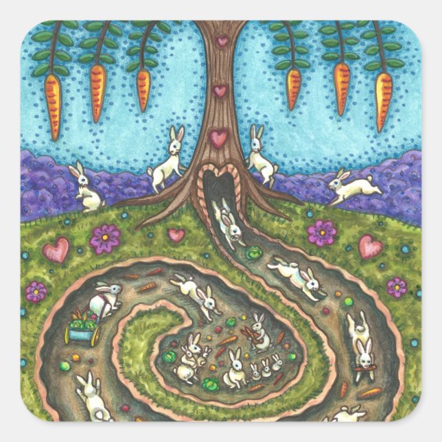 ADESIVO QUADRADO BAIXO DO BURACO DE COELHO, O CARROT IRÁ DEIXAR A A (Frente)