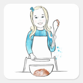 Adesivo Quadrado Baker Babe Stickers