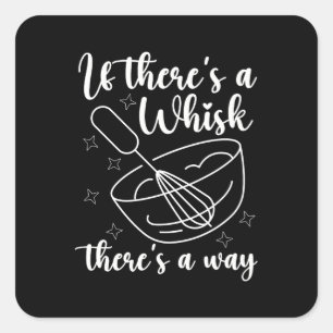 Adesivo Quadrado Baker Se Há Um Bolo De Chef De Banho De Whisk
