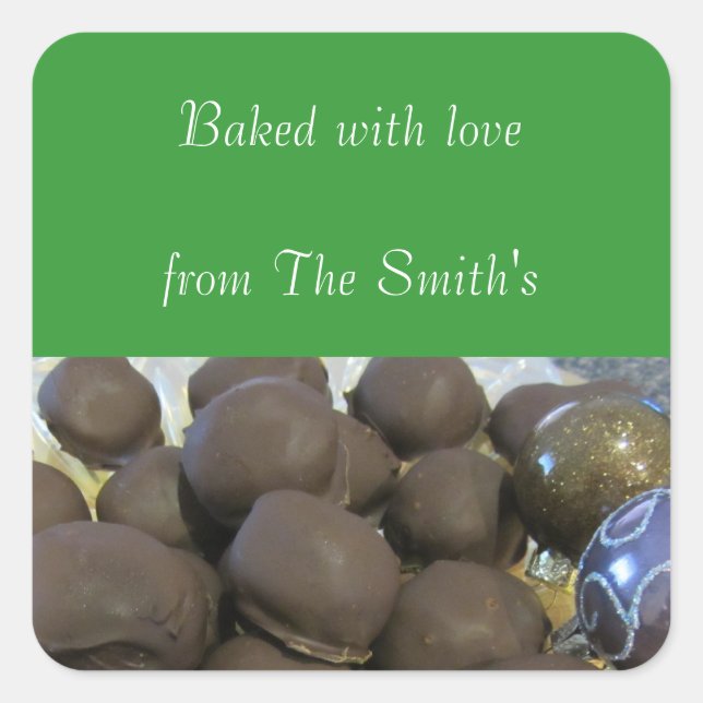 Adesivo Quadrado Baking de Natal (Frente)