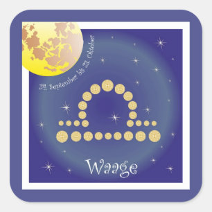 Adesivo Quadrado Balança 24. setembro até 23. outubro autocolante