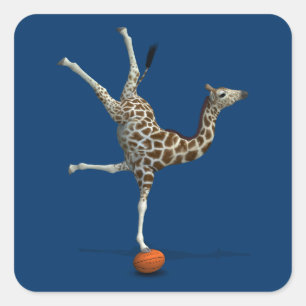 Adesivo Quadrado Balancing Giraffe