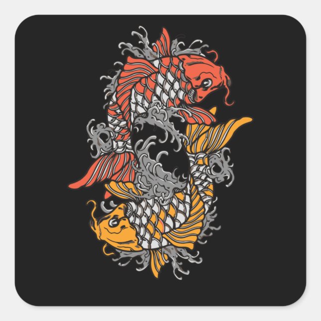 Adesivo Quadrado Balancing Koi (Frente)