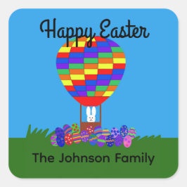 Adesivo Quadrado Balão de Ar Quente Bunny #2