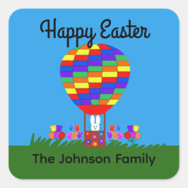 Adesivo Quadrado Balão de Ar Quente Bunny #3