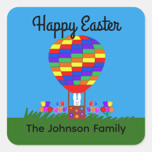 Adesivo Quadrado Balão de Ar Quente Bunny #3