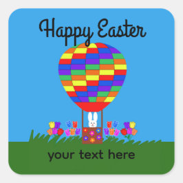 Adesivo Quadrado Balão de Ar Quente Bunny #3-2