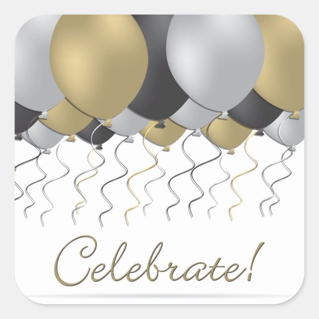 Adesivo Quadrado Balão de celebração (Frente)