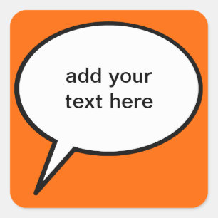 Adesivo Quadrado balão de fala de desenho personalizável