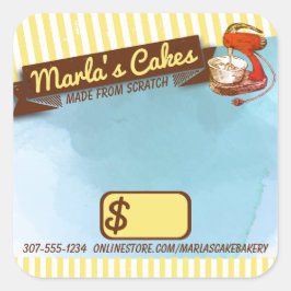 Adesivo Quadrado Balão de pastelaria retrorreflector