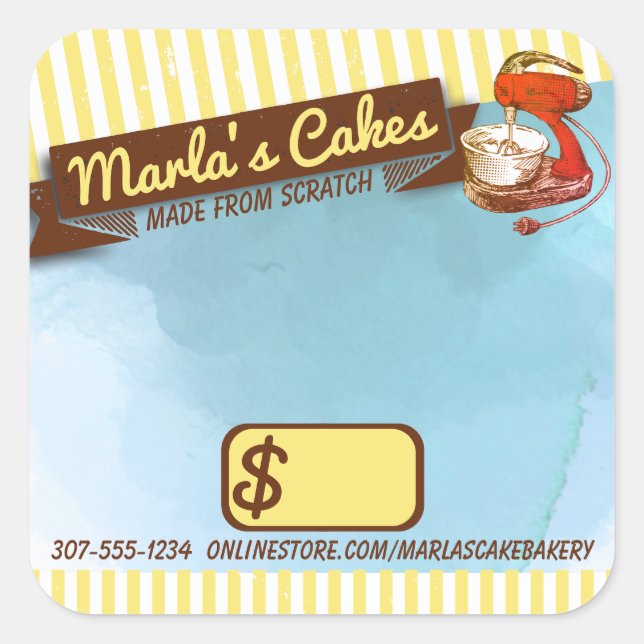 Adesivo Quadrado Balão de pastelaria retrorreflector (Frente)