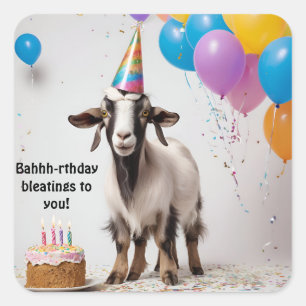Adesivo Quadrado Balas de aniversário para você! Cabra!