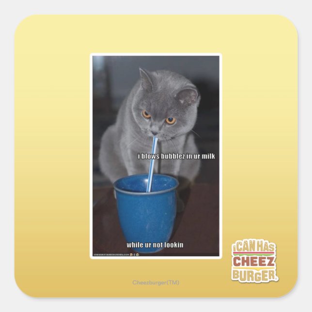 Adesivo Quadrado Balas de Balas no nosso leite (Frente)