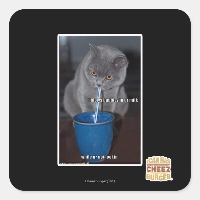 Adesivo Quadrado Balas de Balas no nosso leite (Frente)