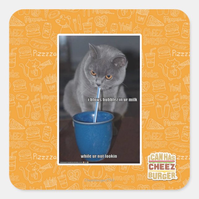 Adesivo Quadrado Balas de Balas no nosso leite (Frente)