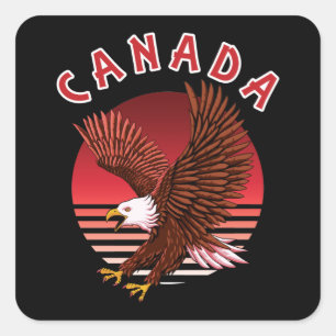 Adesivo Quadrado Bald Eagle Wildlife - Canadá