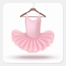 Adesivo Quadrado Balé Ballerina Tutu Rosa Menina Elegante Bonito
