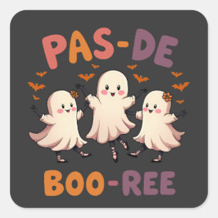 Adesivo Quadrado Balé de Pas de boo ree Spooky Dance Ghost