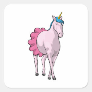 Adesivo Quadrado Balé Unicorn Ballerina