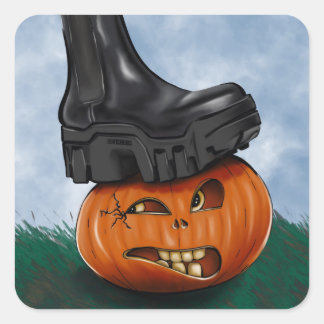 Adesivo Quadrado Balenciaga Bota Comum Halloween Esmagando Abóbora