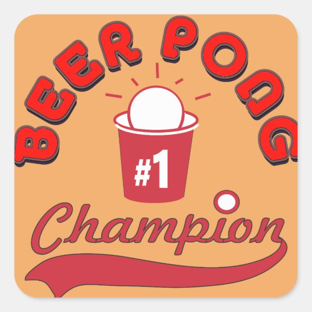 Adesivo Quadrado Ball da Liga Oficial do Ping Pong Personalizado (Frente)