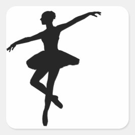 Adesivo Quadrado Ballerina branca branca branca Balé simples