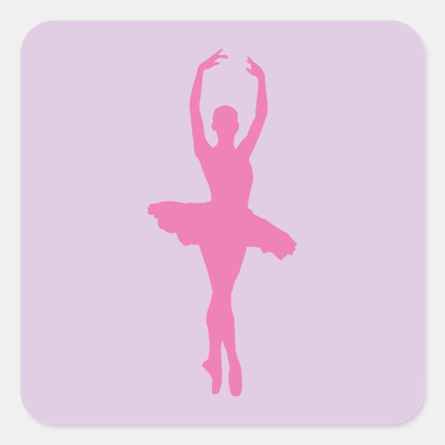 Adesivo Quadrado Ballerina, dança rosa (Frente)