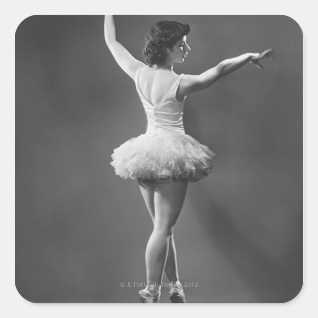 Adesivo Quadrado Ballerina em Tutu (Frente)