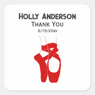 Adesivo Quadrado Ballerina Feet em Ponteiro Silh #3 cor vermelho