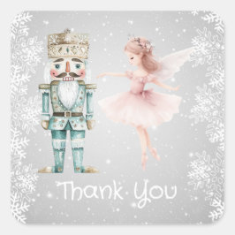 Adesivo Quadrado Ballerina & Nutcracker, flocos de neve Natal