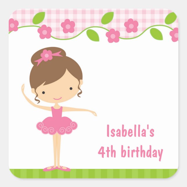 Adesivo Quadrado Ballerina Sticker (Frente)