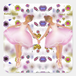 Adesivo Quadrado Ballerinas