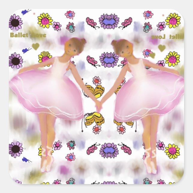 Adesivo Quadrado Ballerinas (Frente)