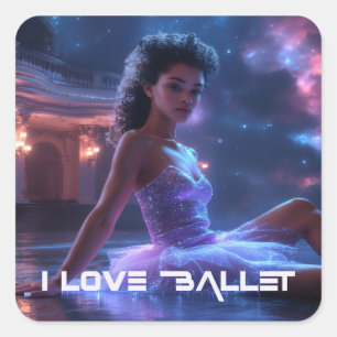 ADESIVO QUADRADO BALLET - EU AMO BALLET