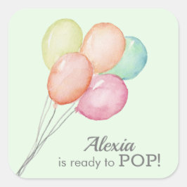 Adesivo Quadrado Balões de Aquarela no Chá de fraldas de Casa