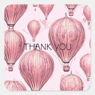 Adesivo Quadrado Balões de ar quente Vintage