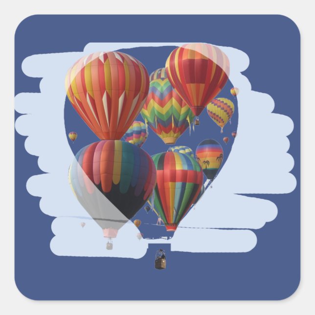 Adesivo Quadrado Balões Em Palhetas (Frente)