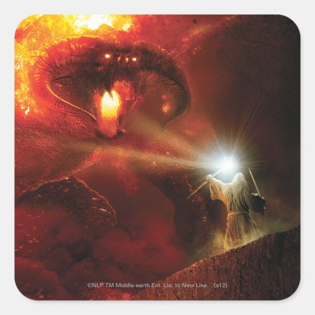 Adesivo Quadrado Balrog contra GANDALF™ (Frente)