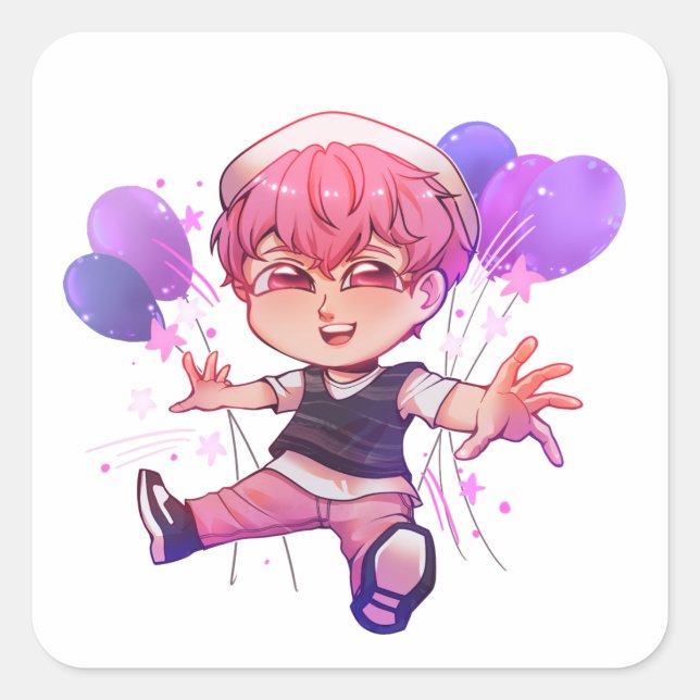 Adesivo Quadrado Bamby Chibi Sticker PLAVE (Frente)