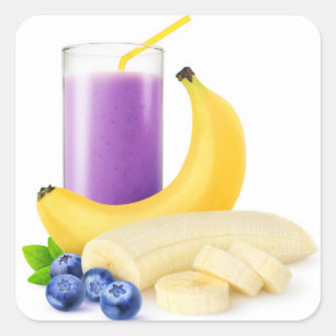 Adesivo Quadrado Banana blueberry smoothie